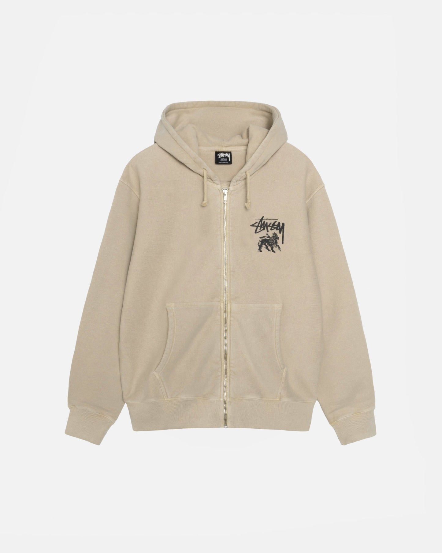 SWEAT À CAPUCHE ZIPPÉ RASTA LION TEINT EN PIÈCE