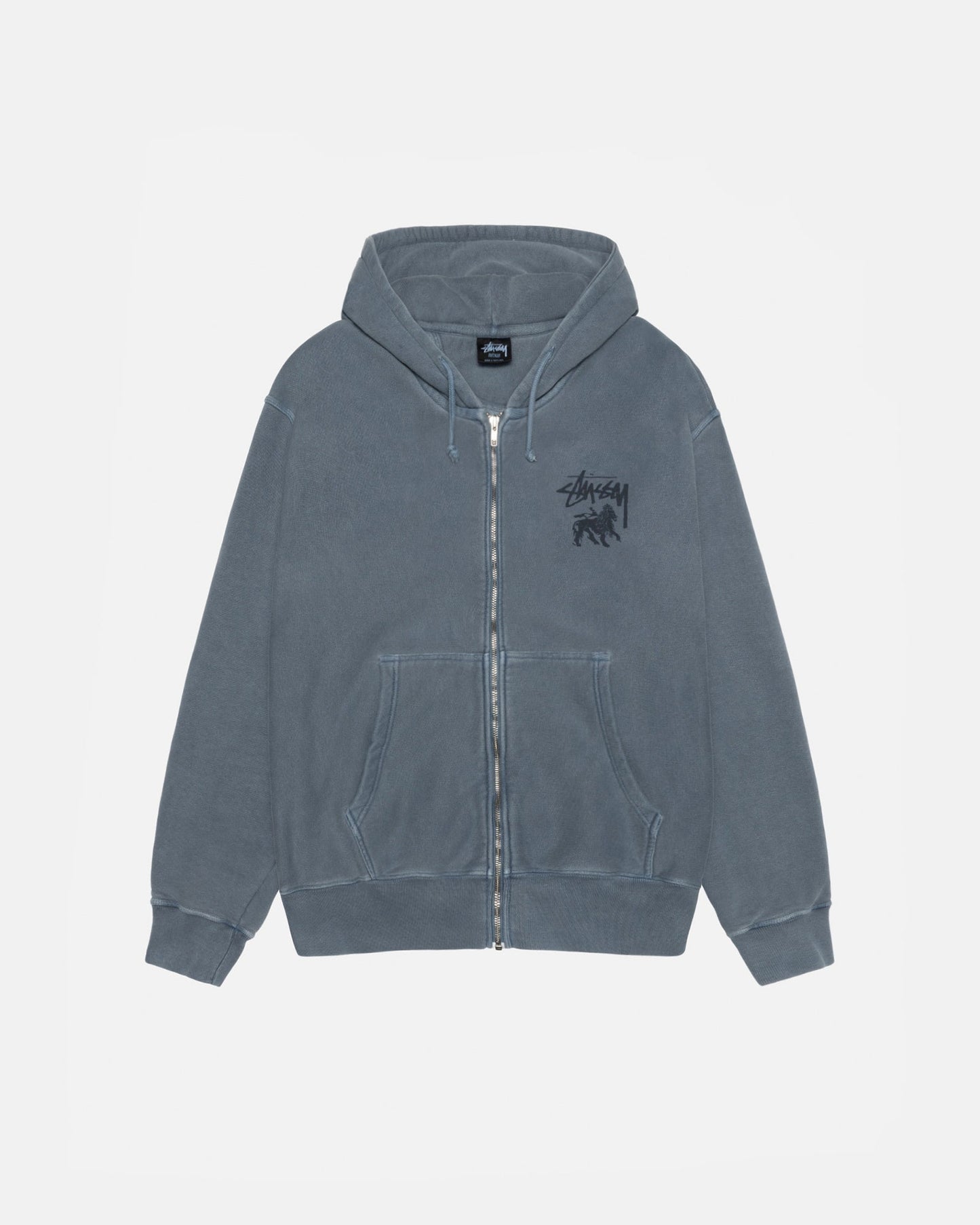 SWEAT À CAPUCHE ZIPPÉ TEINT EN PIÈCE RASTA LION