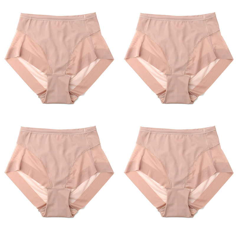 🔥Vente Flash : Achetez-en 1, obtenez-en 4🔥Culotte gainante taille haute sans couture en soie glacée
