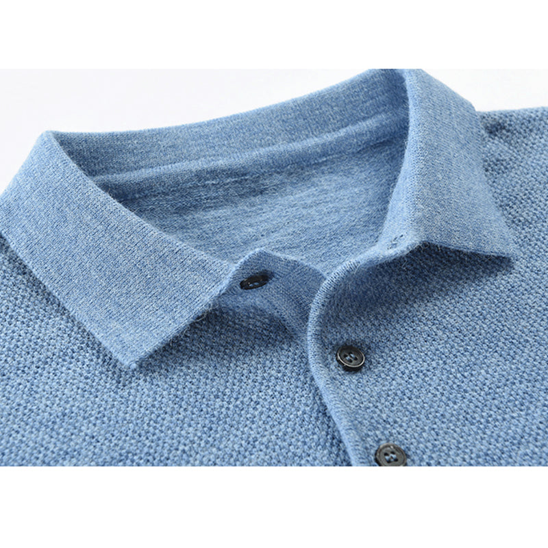 Pull homme en tricot uni à col revers