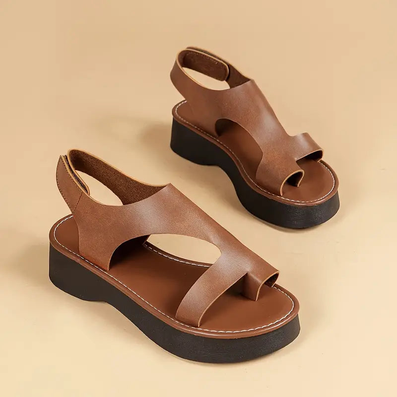 🔥DERNIER JOUR DE PROMOTION -50% - SANDALES ORTHOPÉDIQUES COMPENSÉES EN CUIR POUR FEMME