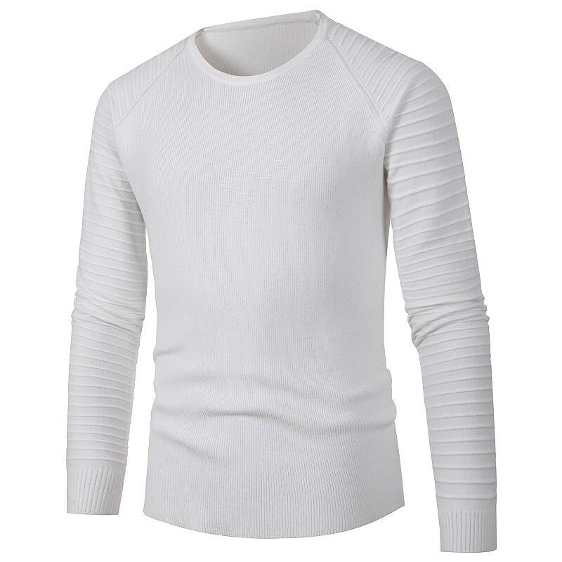Pull décontracté pour homme à col rond et manches raglan