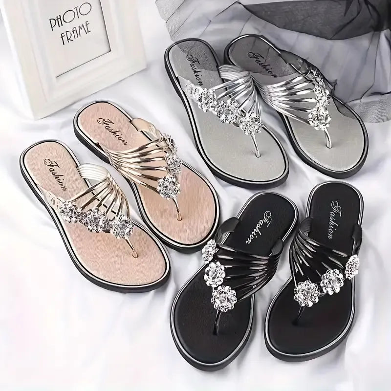 🔥DERNIER JOUR -50% - Tongs florales plates pour femmes, à bout ouvert et antidérapantes