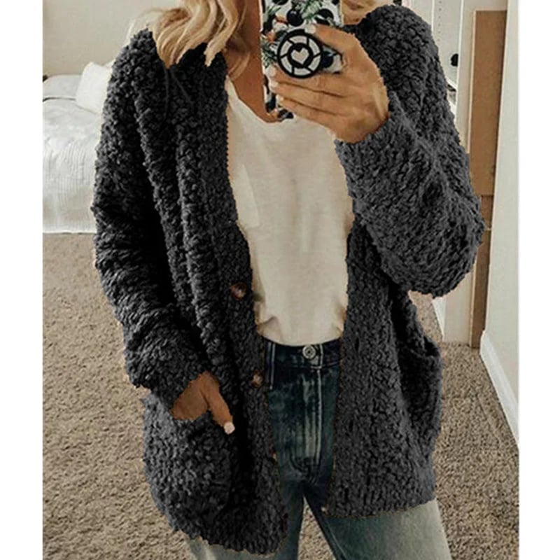 ✨Gilet Top 2 des Ventes 2025✨Gilet décontracté en velours grande taille pour femme automne/hiver