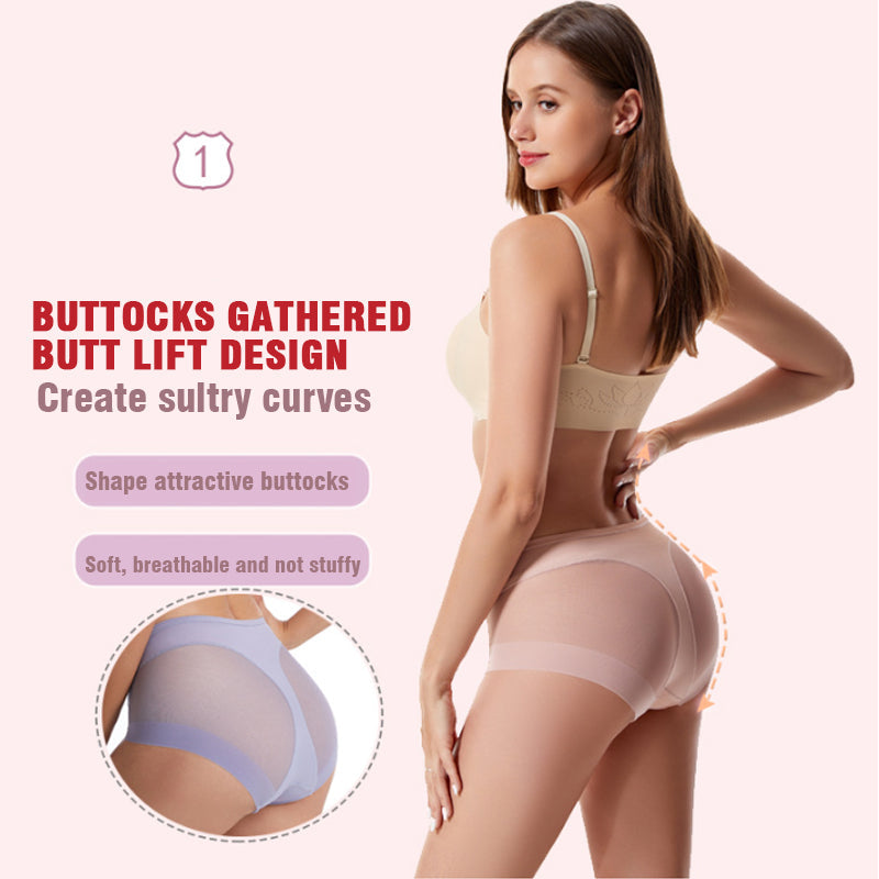 🔥Vente Flash : Achetez-en 1, obtenez-en 4🔥Culotte gainante taille haute sans couture en soie glacée