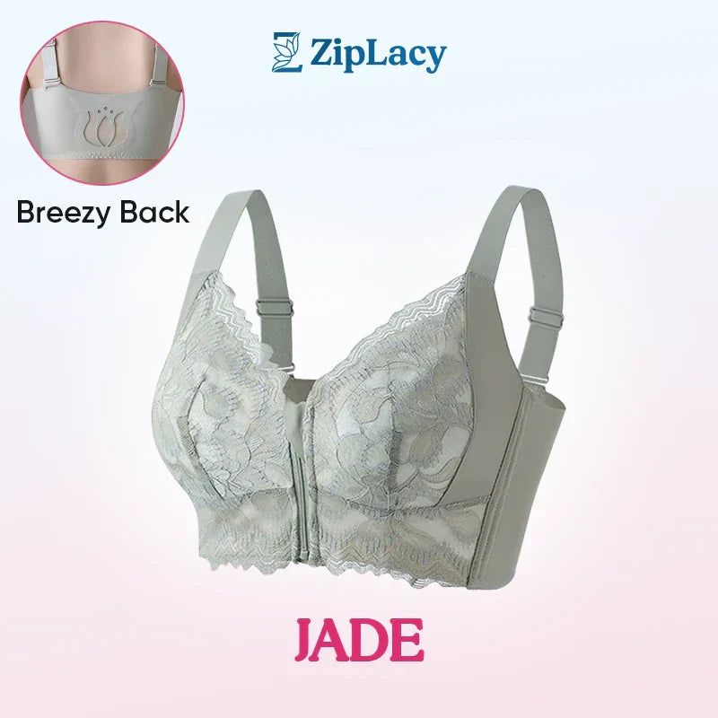 ZipLacy - SOLDES DE NOËL 70 % DE RÉDUCTION - Soutien-gorge push-up sans armature à fermeture éclair avant ultra doux