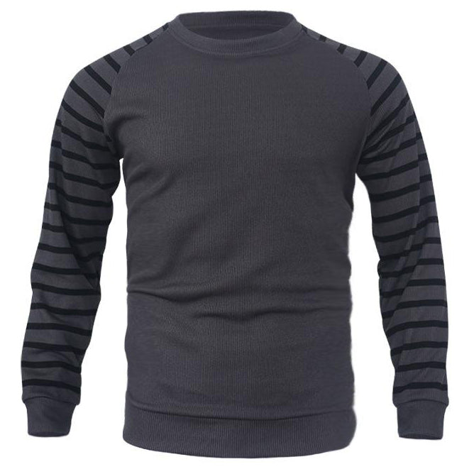 Sweatshirt homme en tricot gaufré patchwork à manches raglan