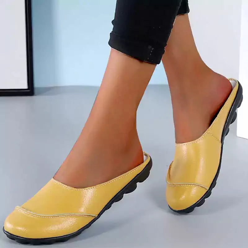 Sandales plates confortables LetcloTM en cuir à semelle souple