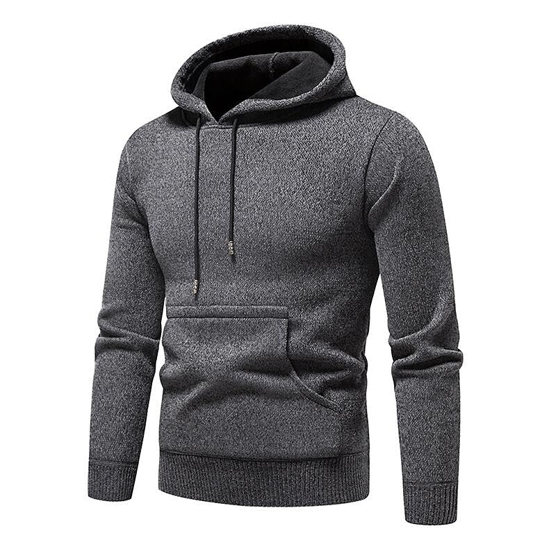 Pull à capuche décontracté basique en chenille pour homme