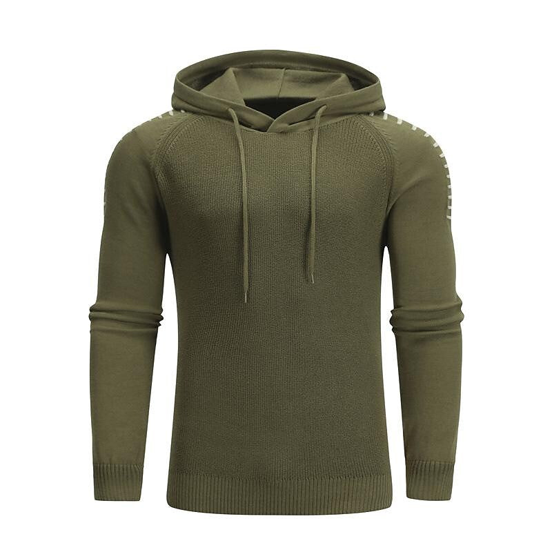 Pull homme, couleur unie, patchwork, à capuche, décontracté, quotidien, extérieur