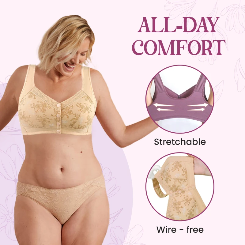✨Dernier jour : 1 acheté, 1 offert✨ Soutien-gorge en coton à fermeture avant
