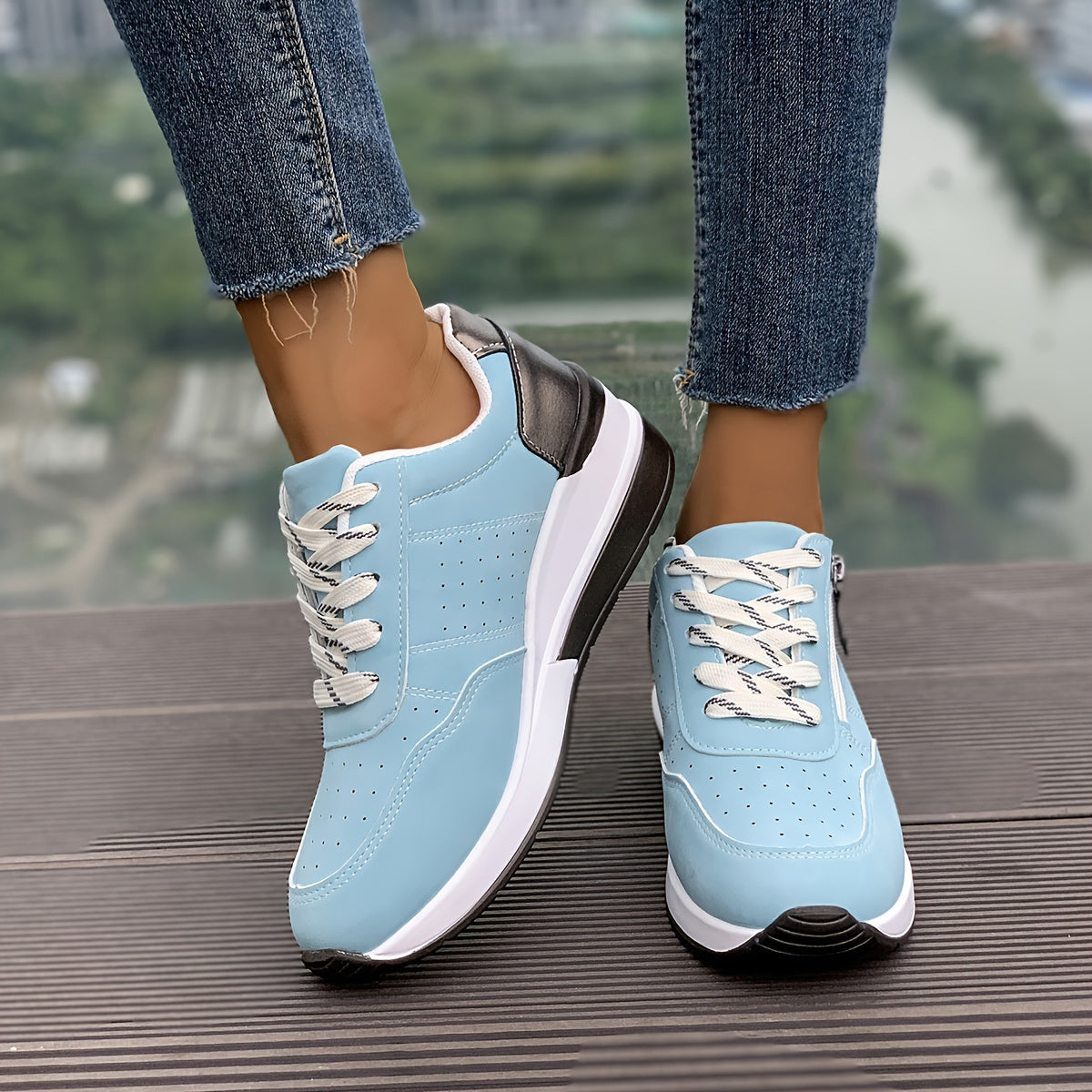 🔥Dernière promotion : 60 % de réduction – Baskets orthopédiques confortables pour femme, à semelle épaisse et fermeture éclair latérale
