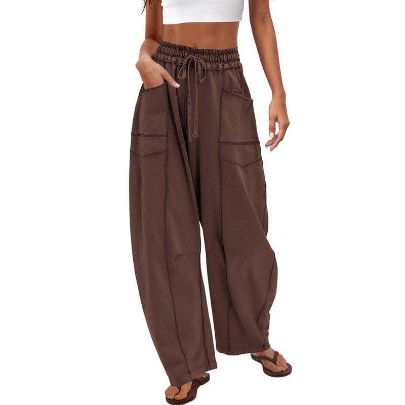 🔥Dernier jour : 69 % de réduction🔥Pantalon ample femme Baggy Barrel, large, de survêtement avec cordon de serrage et poches