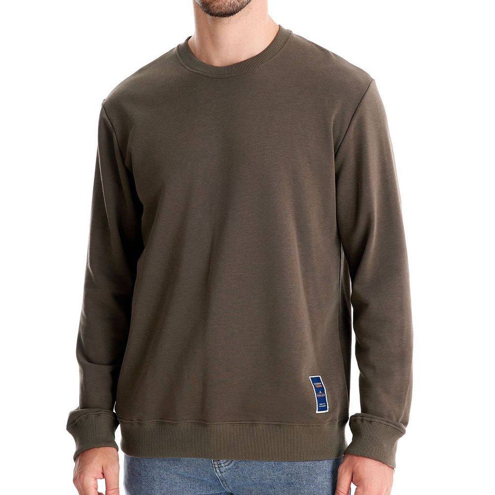 Pull col rond tricoté uni décontracté pour hommes