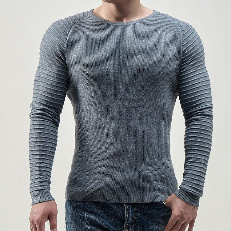 Pull décontracté pour homme à col rond et manches raglan