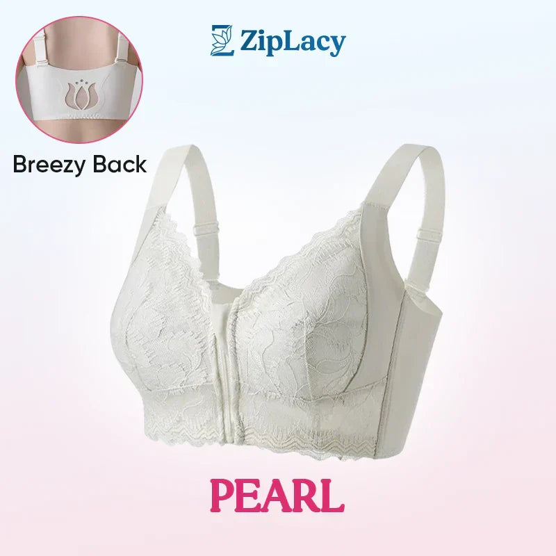 ZipLacy - SOLDES DE NOËL 70 % DE RÉDUCTION - Soutien-gorge push-up sans armature à fermeture éclair avant ultra doux