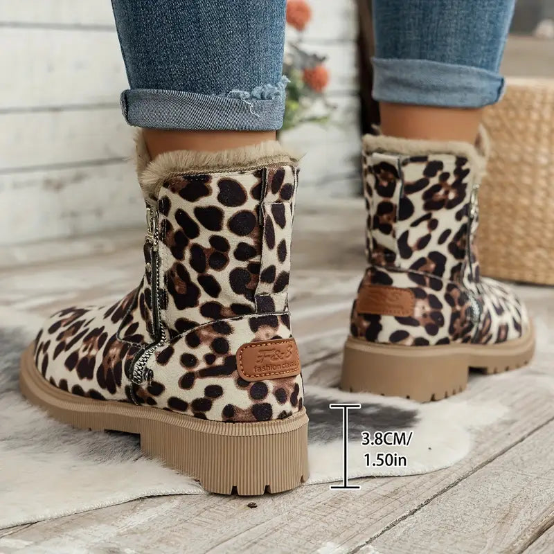 Bottines Martin zippées fourrées pour femme