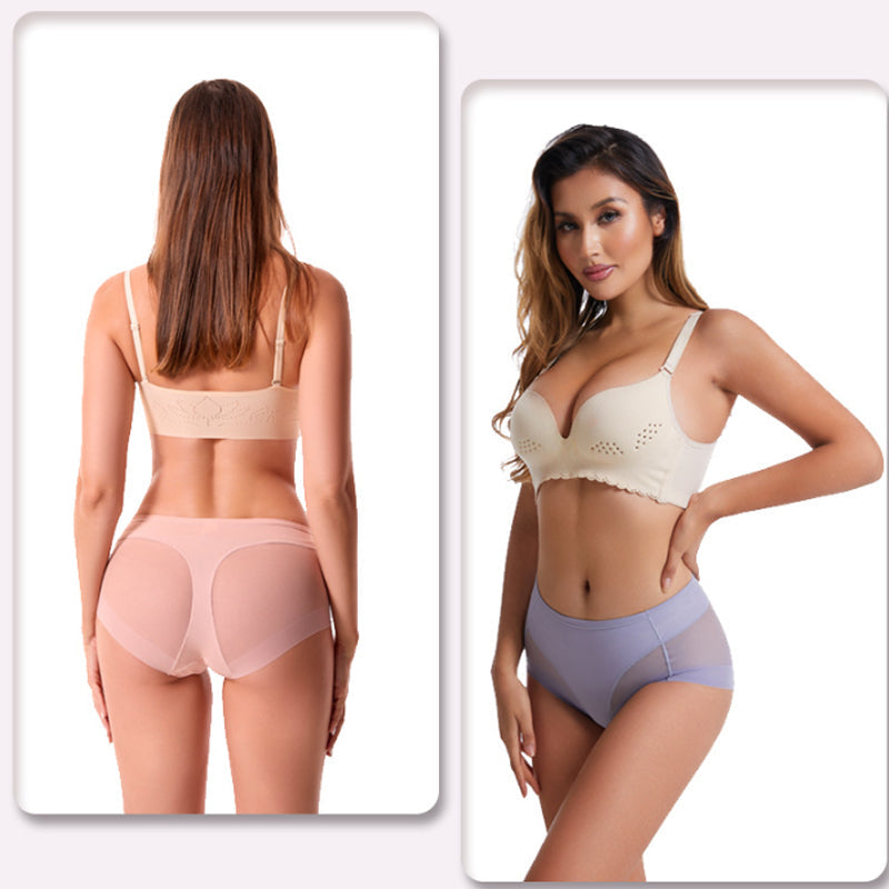 🔥Vente Flash : Achetez-en 1, obtenez-en 4🔥Culotte gainante taille haute sans couture en soie glacée