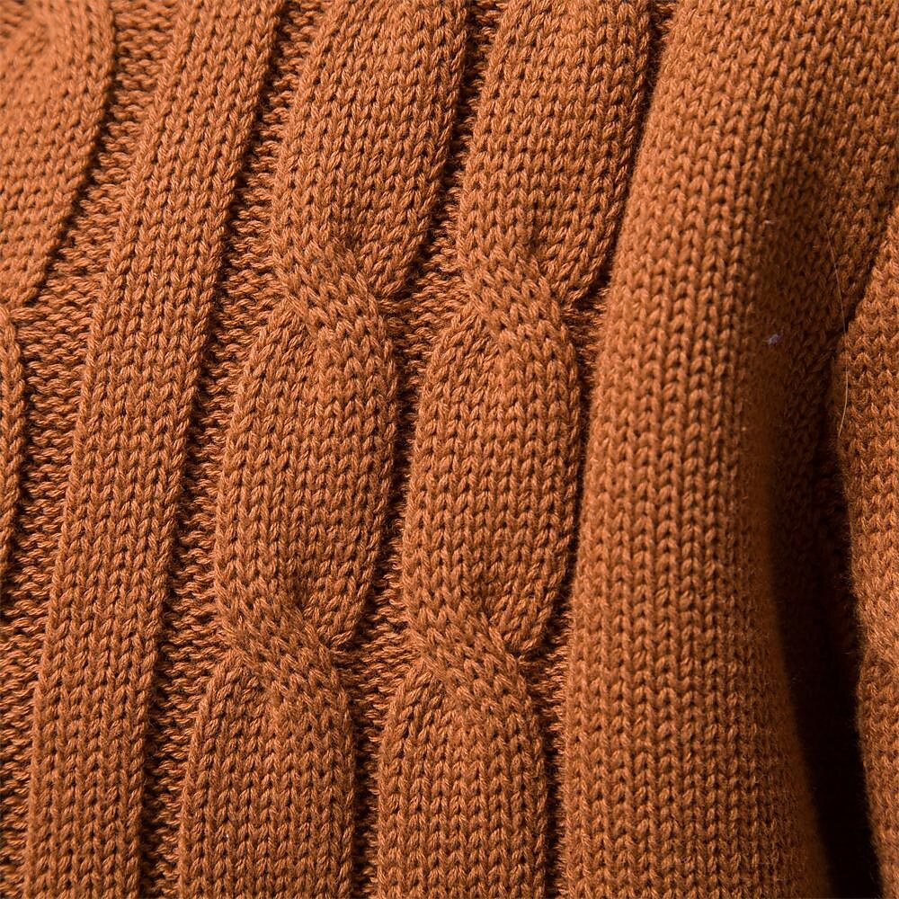 Cardigan torsadé en coton à col montant et rayures contrastantes pour homme