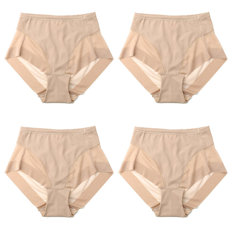 🔥Vente Flash : Achetez-en 1, obtenez-en 4🔥Culotte gainante taille haute sans couture en soie glacée