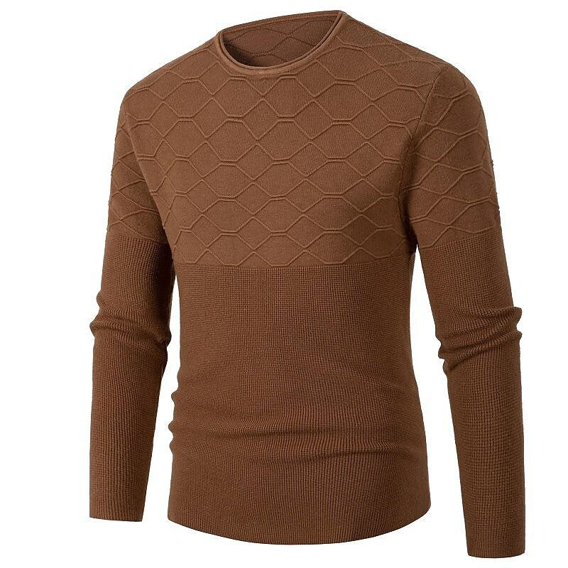 Chandail pull décontracté uni à col rond pour homme