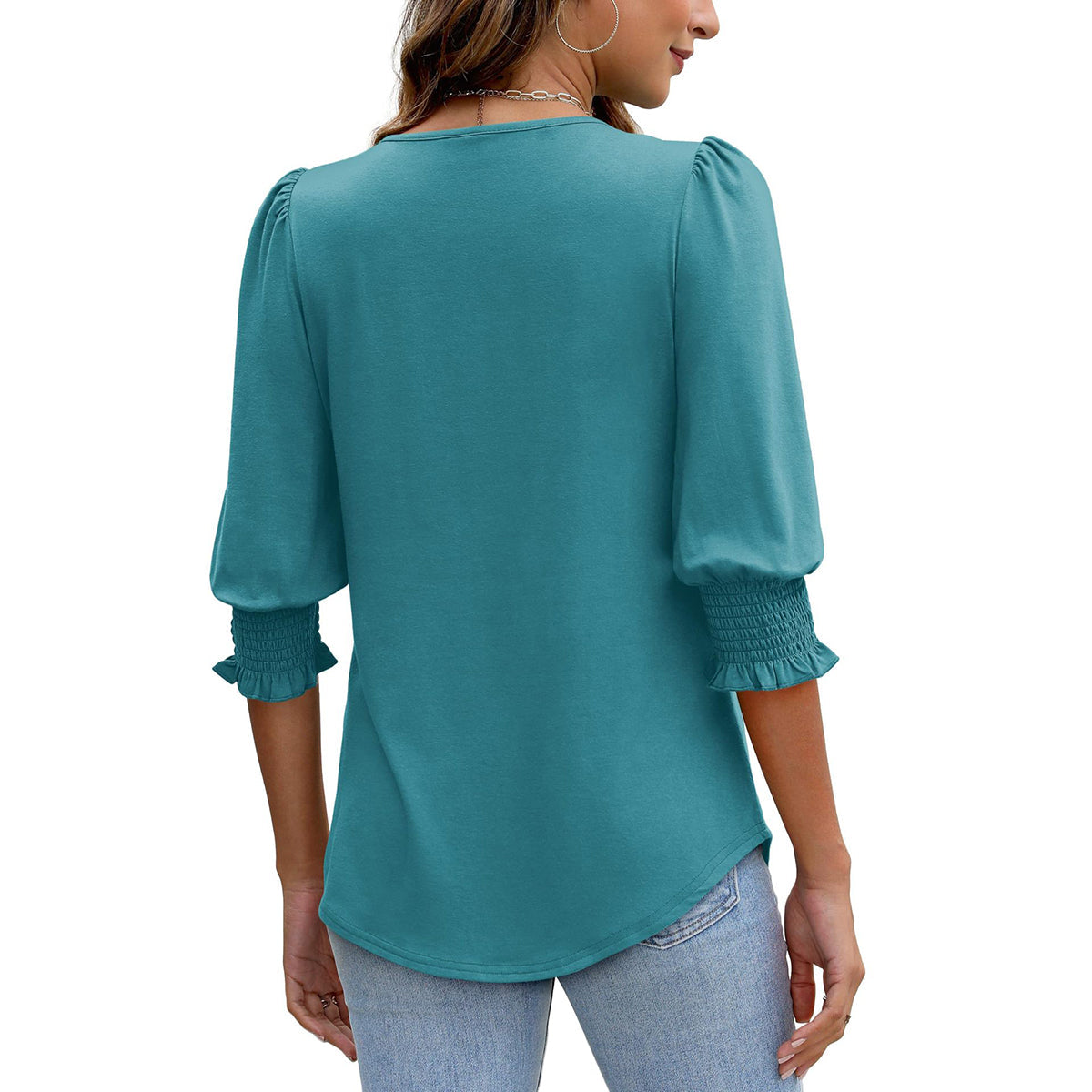 🥳Hauts d'été imprimés pour femmes T-shirt ample à manches coudes