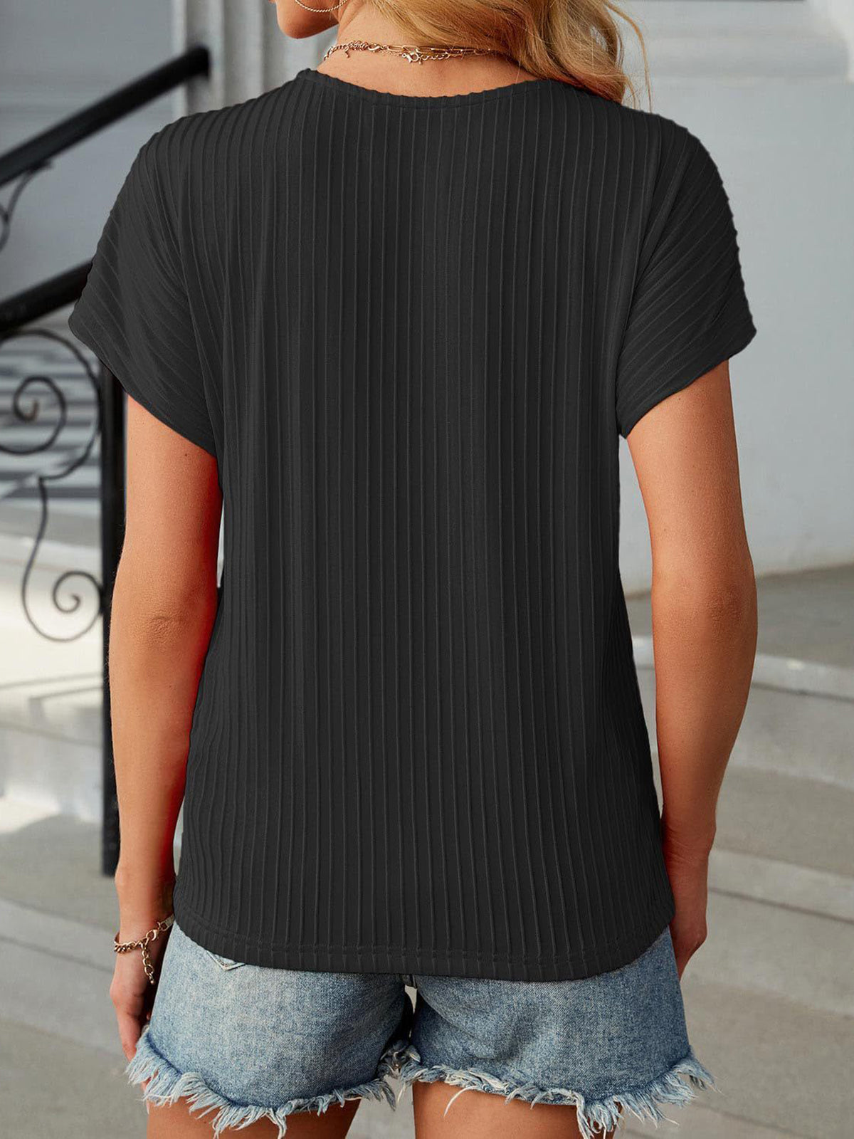 ✨T-shirt classique d'été jacquard à rayures pour femme