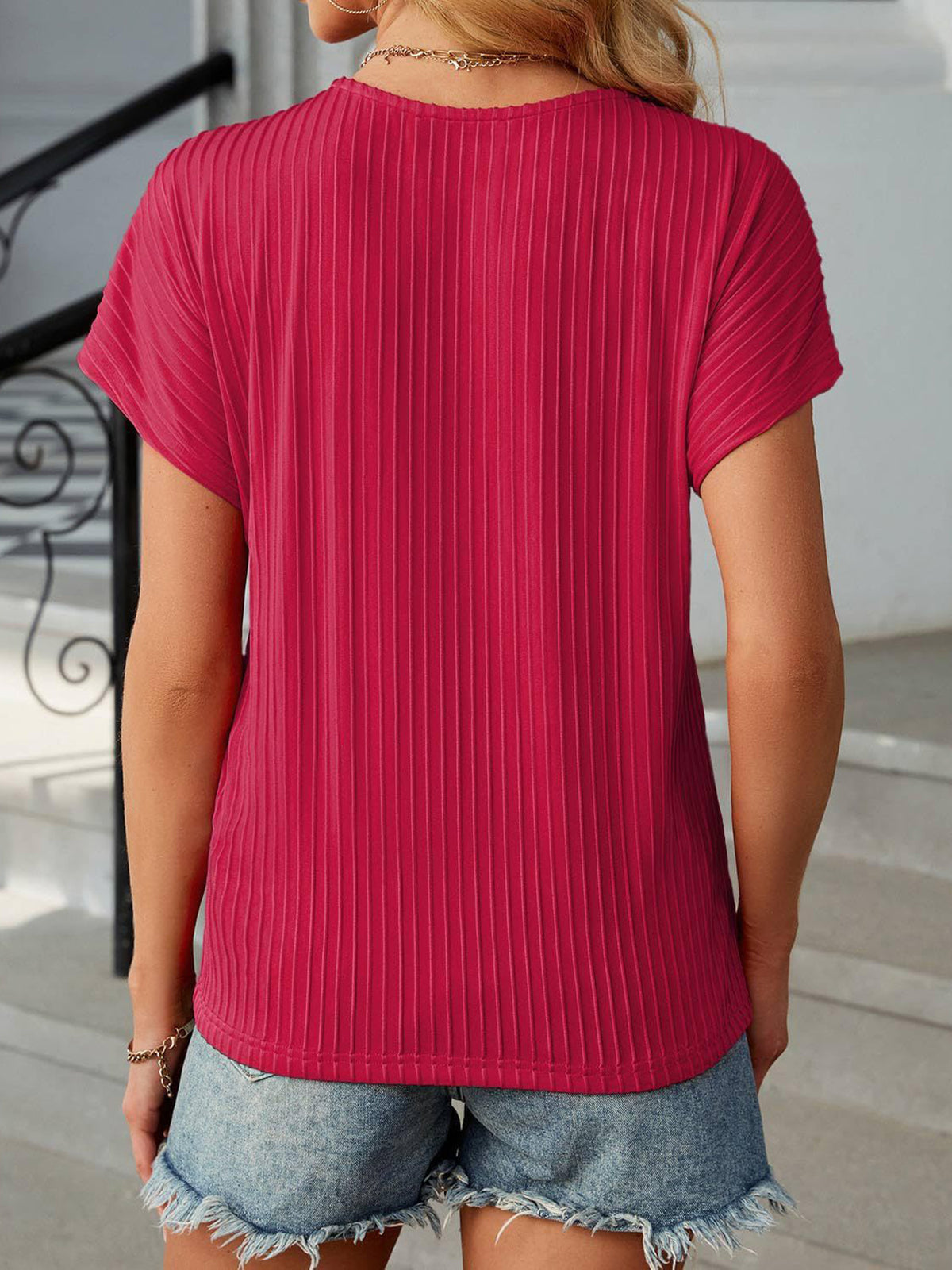 ✨T-shirt classique d'été jacquard à rayures pour femme