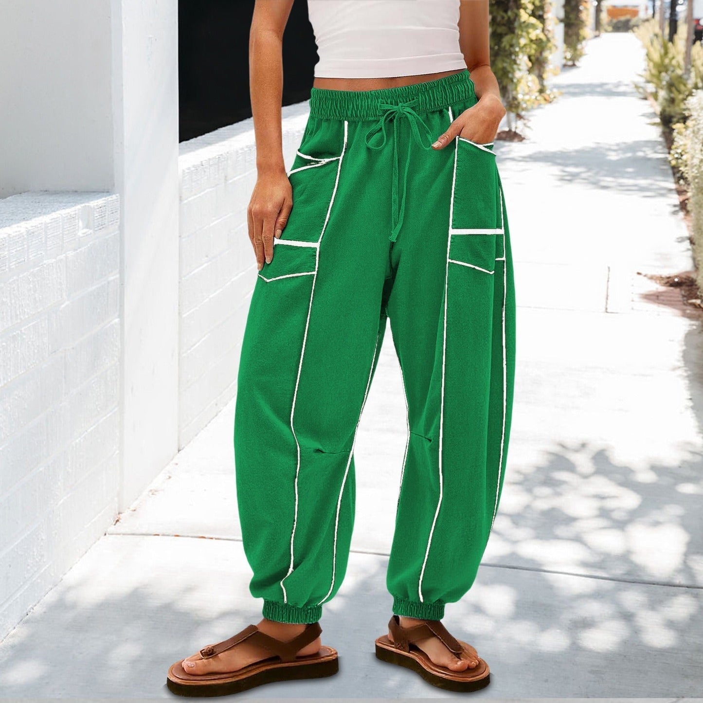🔥Meilleurs Pantalons de Jogging en Solde 2025🔥Pantalons de Jogging Baggy Femme Jambes Larges avec Cordon de Serrage et Poches