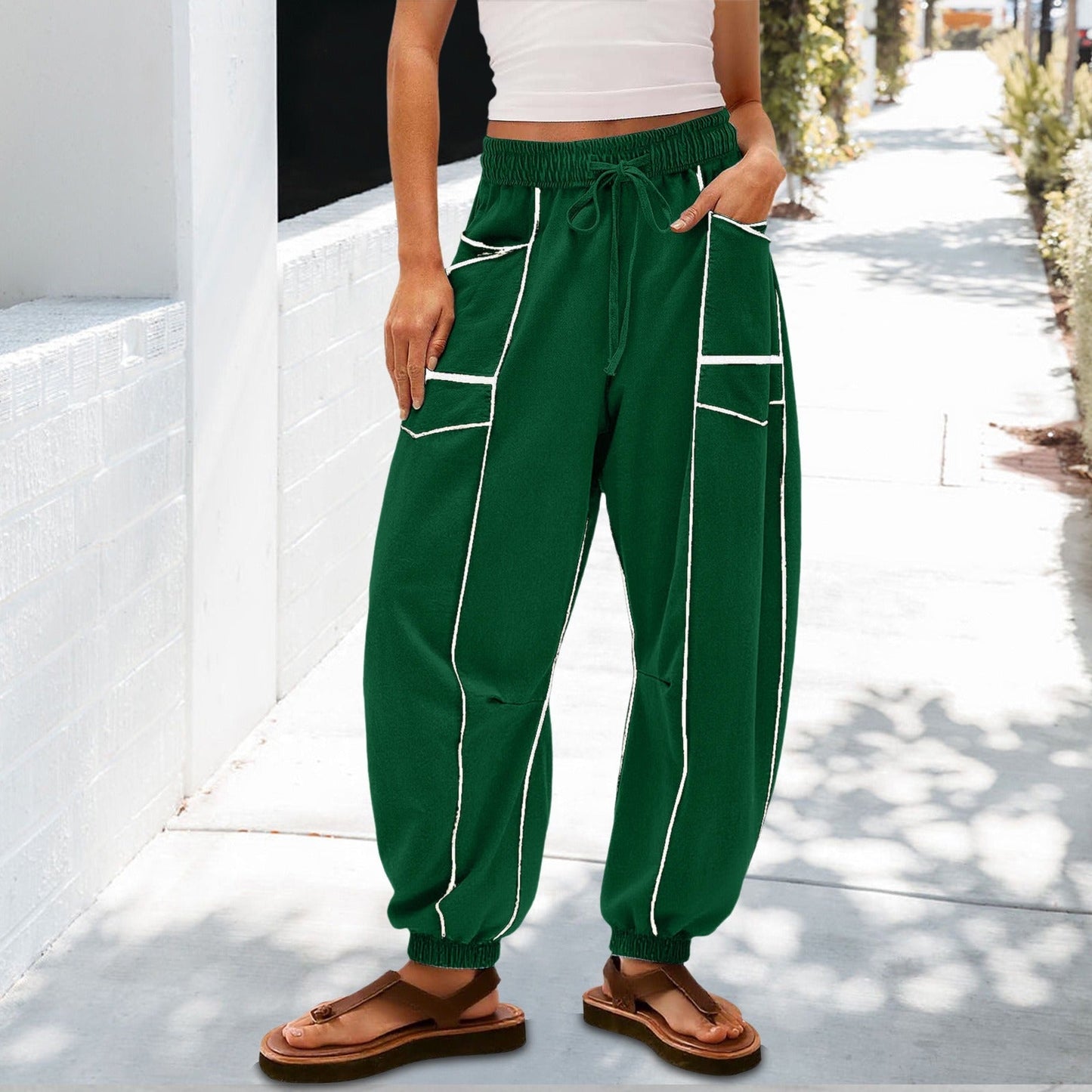 🔥Meilleurs Pantalons de Jogging en Solde 2025🔥Pantalons de Jogging Baggy Femme Jambes Larges avec Cordon de Serrage et Poches