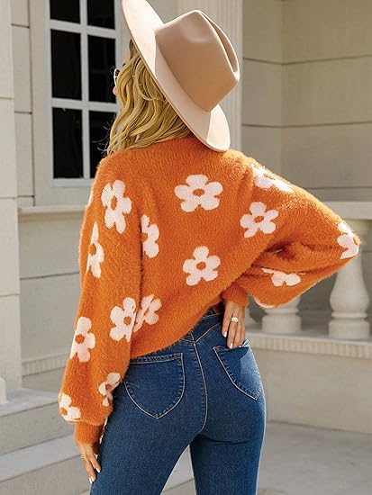 ✨Le Cardigan le plus vendu en 2025✨ | Cardigan Femme Léger en Maille Ouverte Florale Automne/Hiver