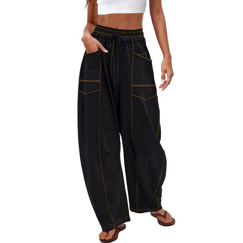 🔥Dernier jour : 69 % de réduction🔥Pantalon ample femme Baggy Barrel, large, de survêtement avec cordon de serrage et poches