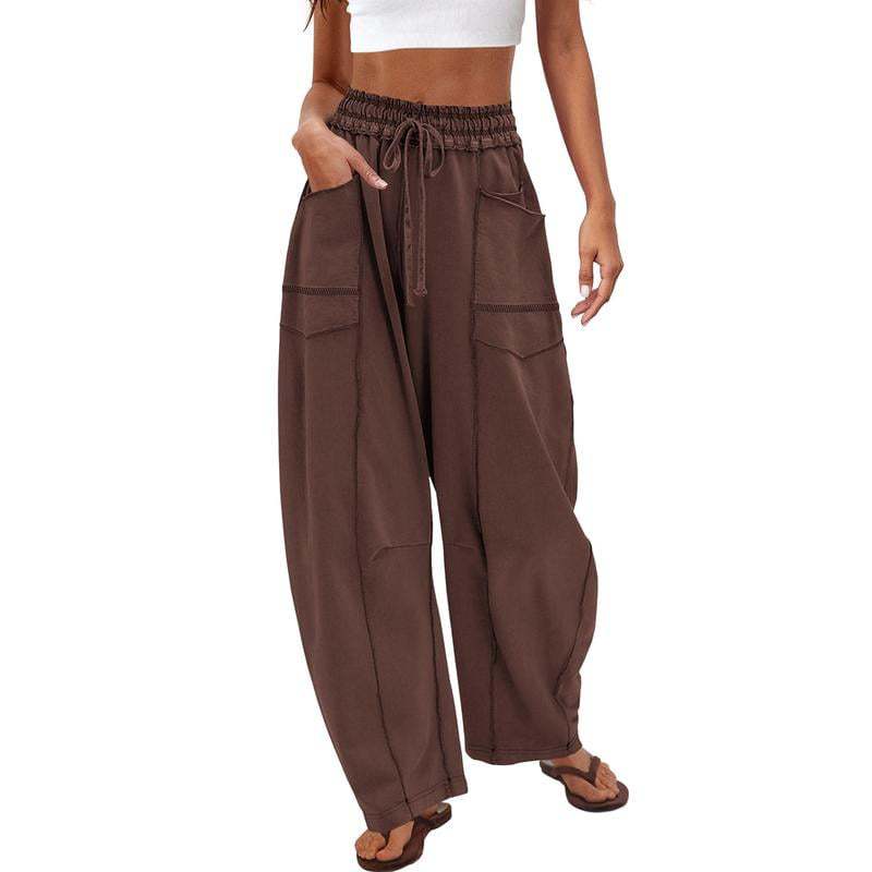 🔥Dernier jour : 69 % de réduction🔥Pantalon ample femme Baggy Barrel, large, de survêtement avec cordon de serrage et poches