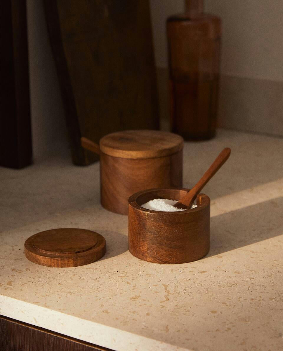WOODEN SUGAR BOWL