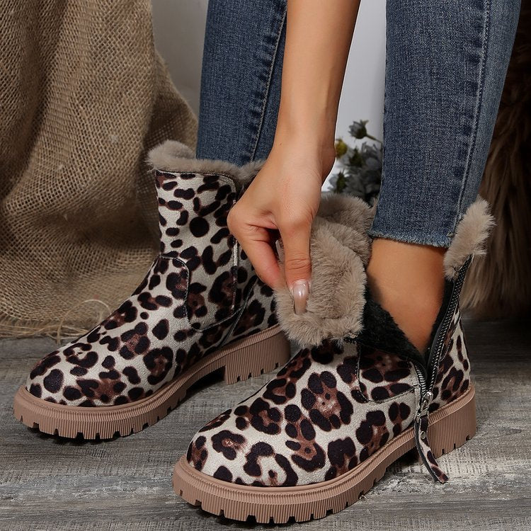 Bottines Martin zippées fourrées pour femme