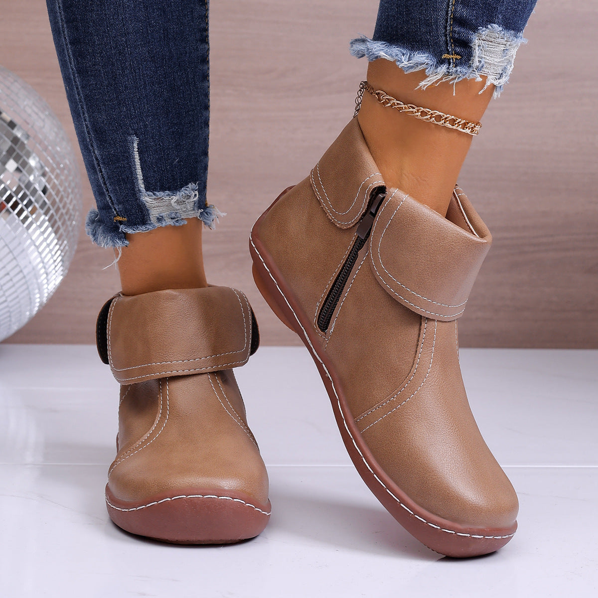 ⏰Dernier Jour ! 45% de RABAIS🔥Bottes de Marche Orthopédiques en Cuir Véritable pour Femmes