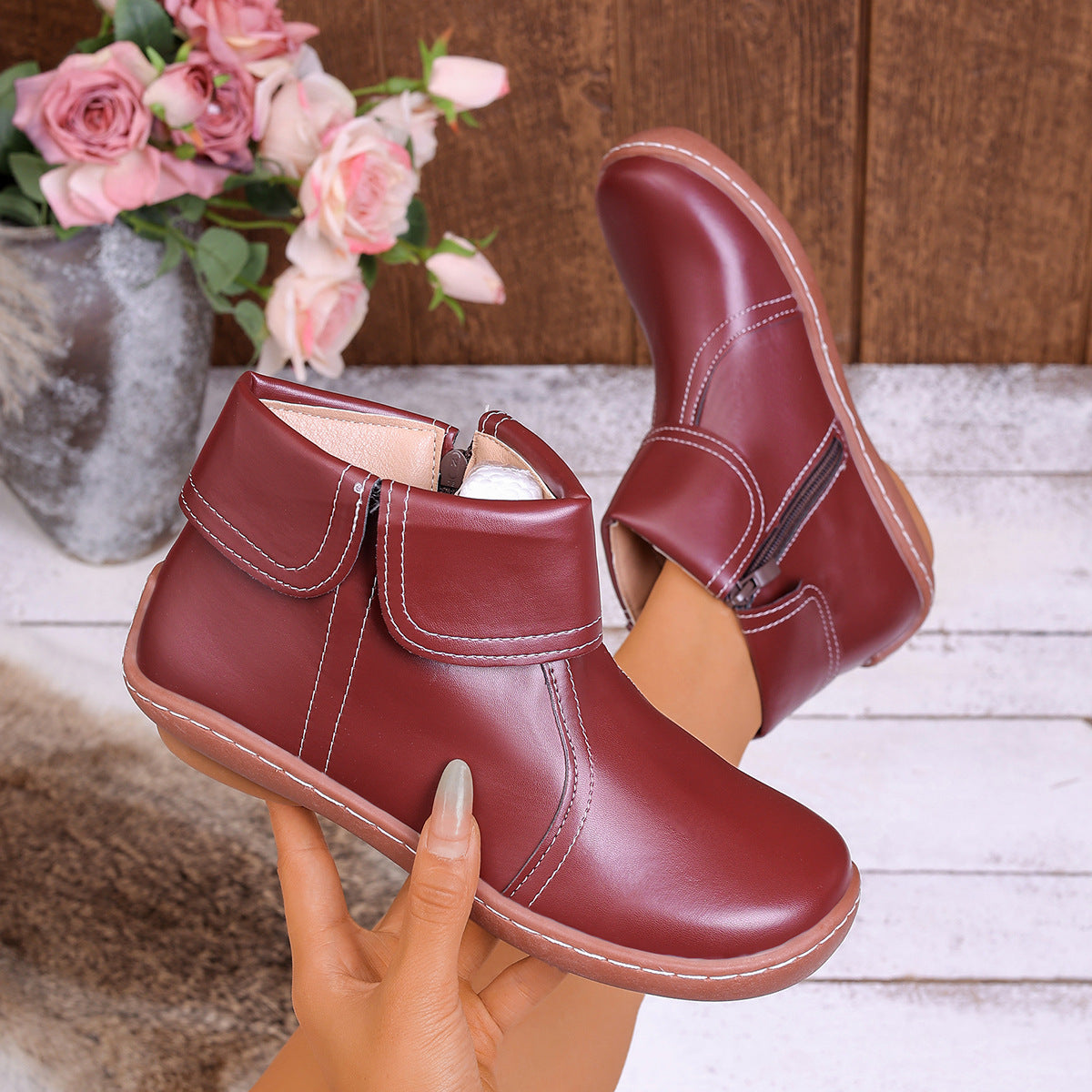 ⏰Dernier Jour ! 45% de RABAIS🔥Bottes de Marche Orthopédiques en Cuir Véritable pour Femmes