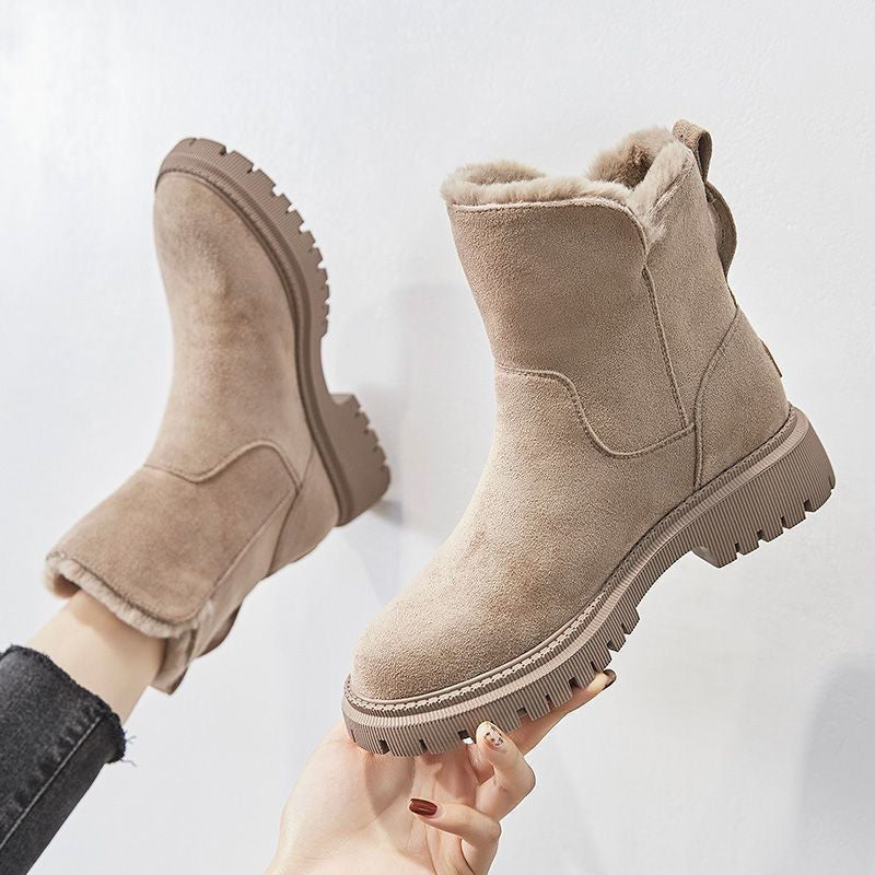 Bottines Martin zippées fourrées pour femme