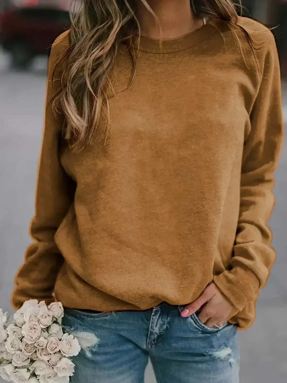 Hauts Femme Automne/Hiver T-shirt Col Rond Manches Longues