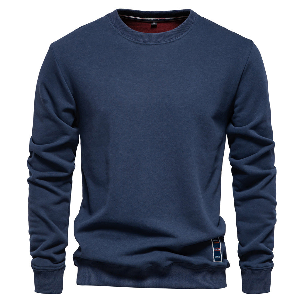 Pull col rond tricoté uni décontracté pour hommes