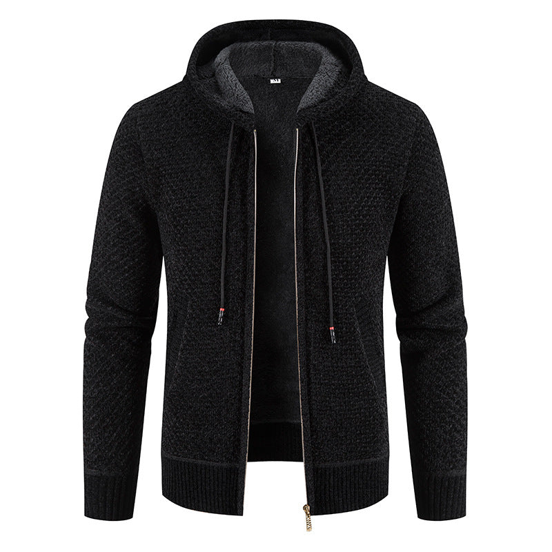 Cardigan en maille côtelée chaude pour homme