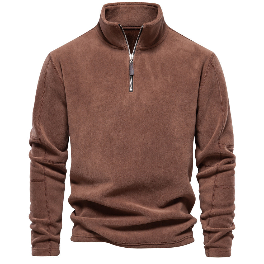 Chandail en molleton Sherpa à col semi-montant pour homme