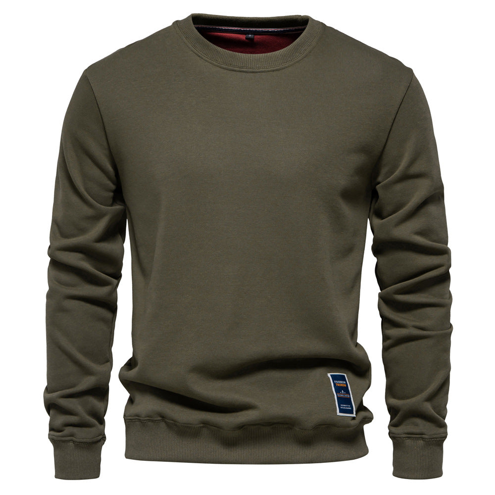 Pull col rond tricoté uni décontracté pour hommes