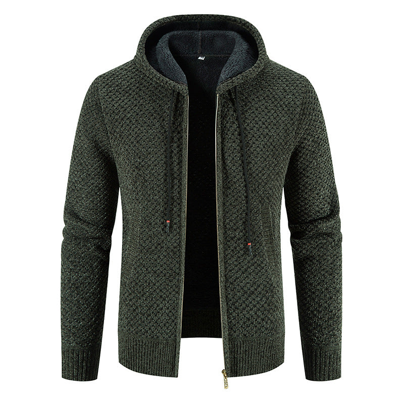 Cardigan en maille côtelée chaude pour homme