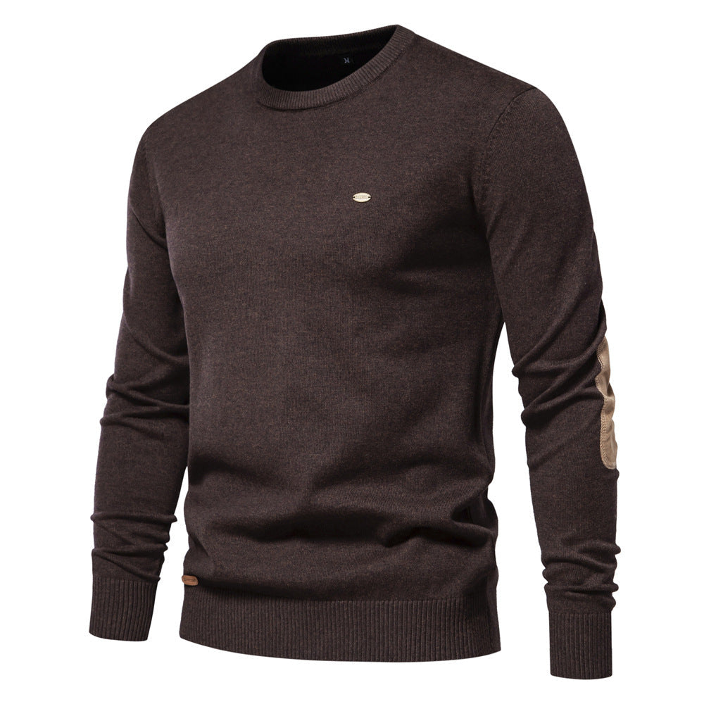 Pull en maille ras-du-cou décontracté pour hommes