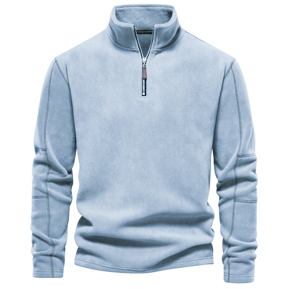 Chandail en molleton Sherpa à col semi-montant pour homme