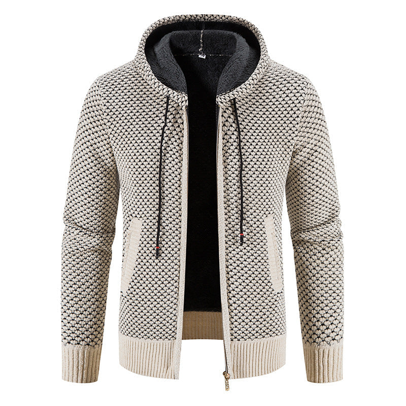 Cardigan en maille côtelée chaude pour homme