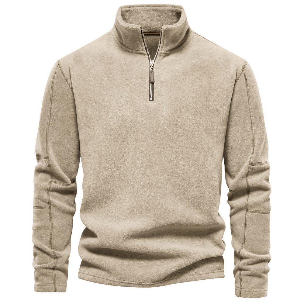 Chandail en molleton Sherpa à col semi-montant pour homme