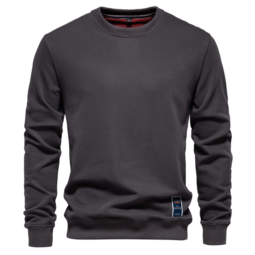 Pull col rond tricoté uni décontracté pour hommes