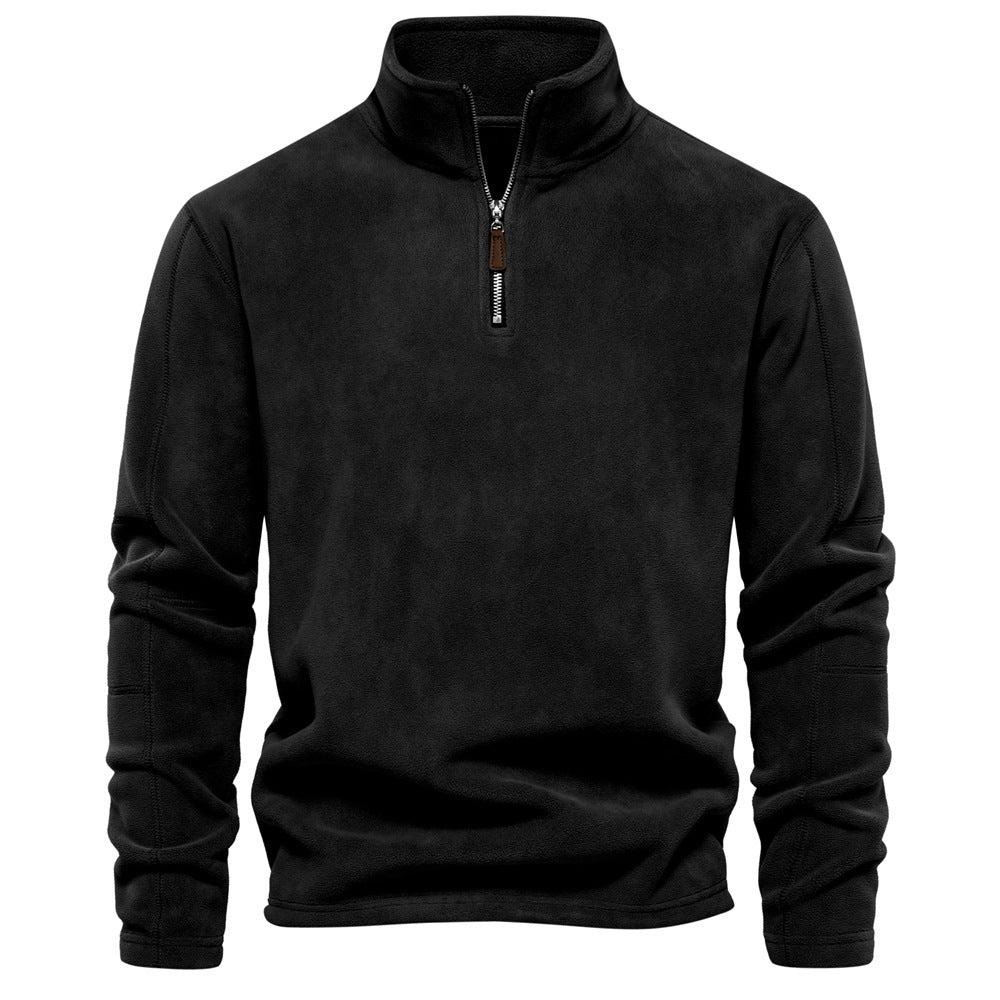Chandail en molleton Sherpa à col semi-montant pour homme